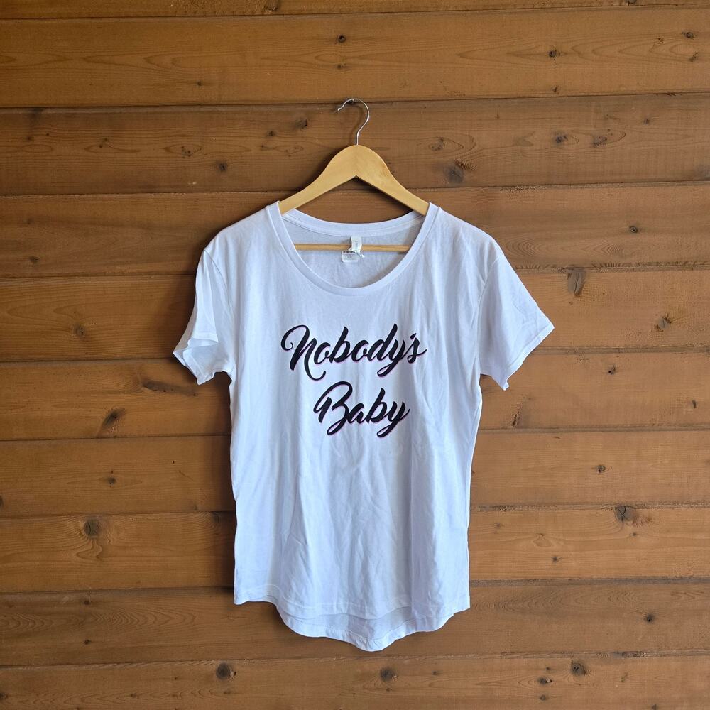 Spitfire Girl Shirt Nobody's Baby Tshirt NWT Y2K 90's Graphic Tee L White Top
